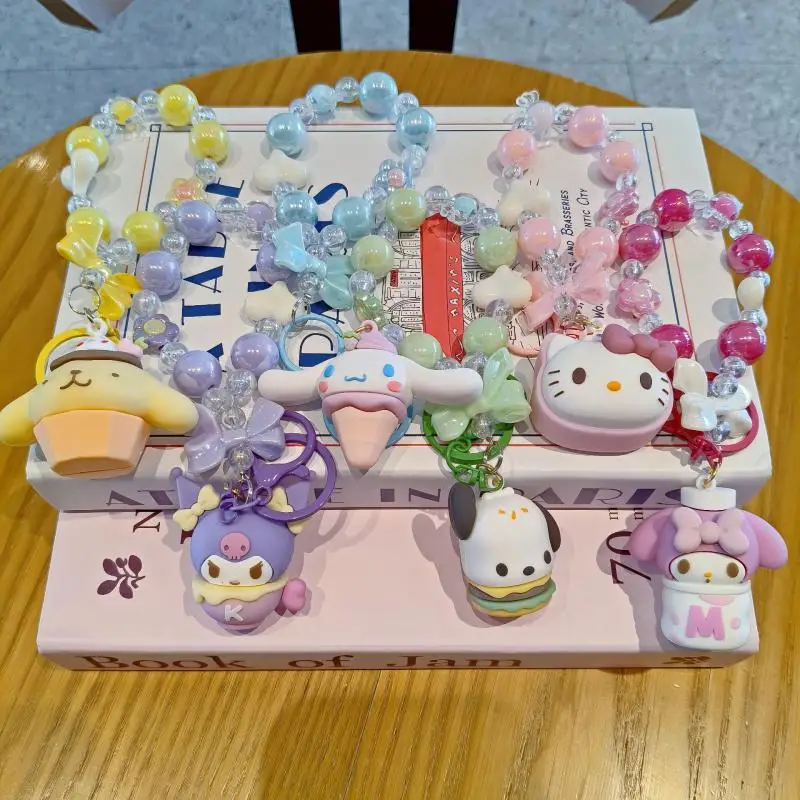 Аниме Sanrio Hello Kitty Kuromi брелок из бисера Cinnamoroll Melody мультяшная кукла кулон