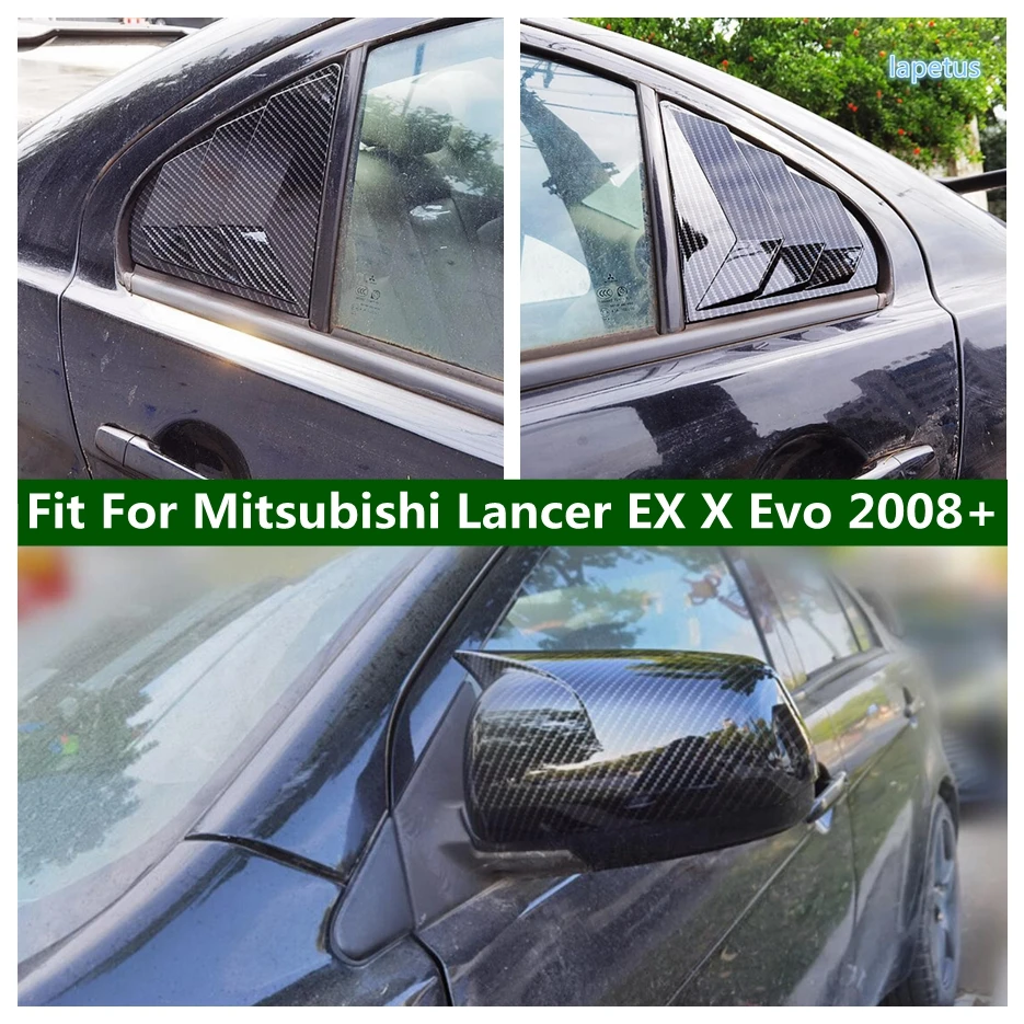 

Rear Quarter Window Louvers Panel Rearview Mirror Cover Trim Carbon Fiber Exterior For Mitsubishi Lancer EX X Evo 2008 - 2018