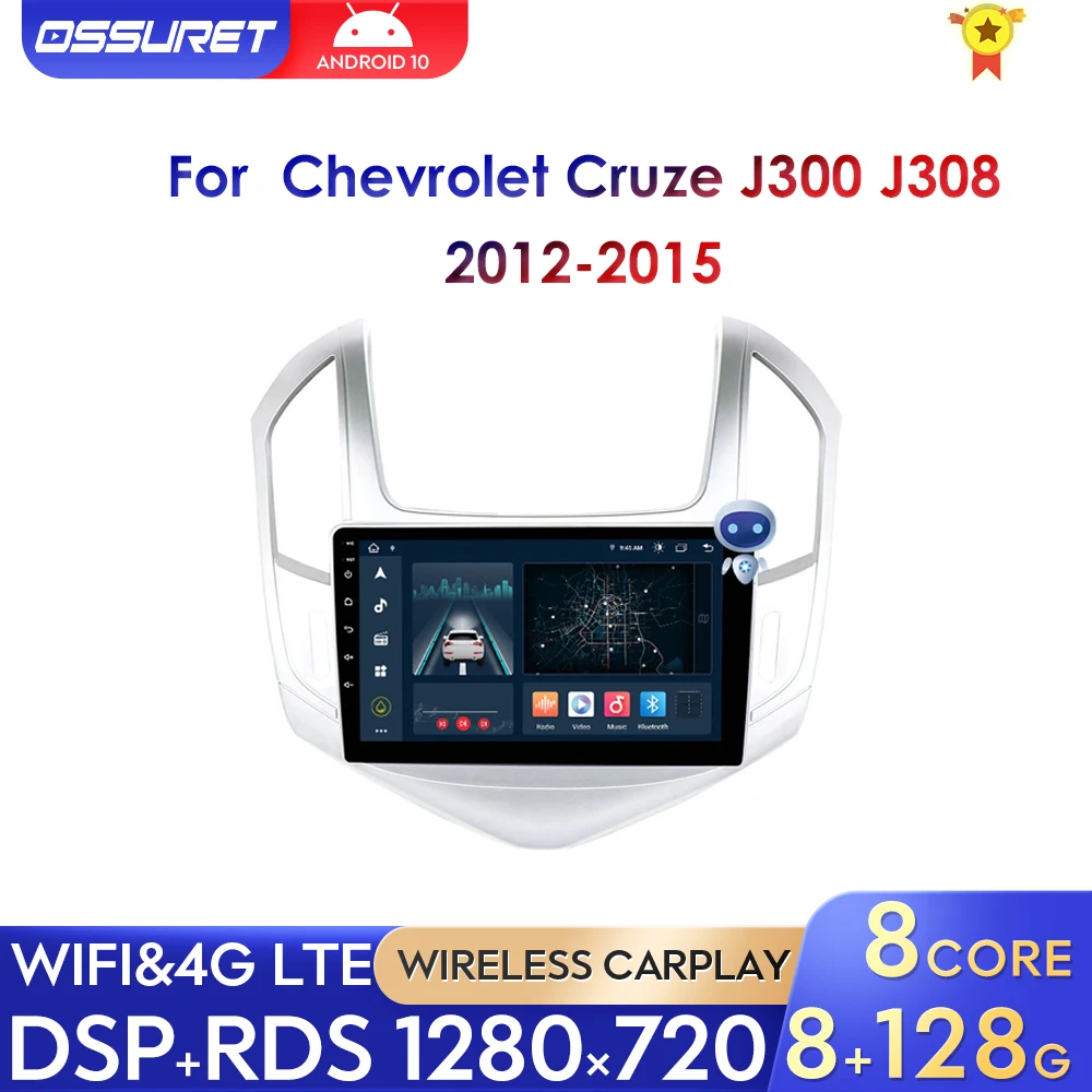 

2 Din Android Car Radio for Chevrolet Cruze J300 J308 2012 - 2015 9inch Autoradio Multimedia Player AI Carplay Auto stereo WIFI