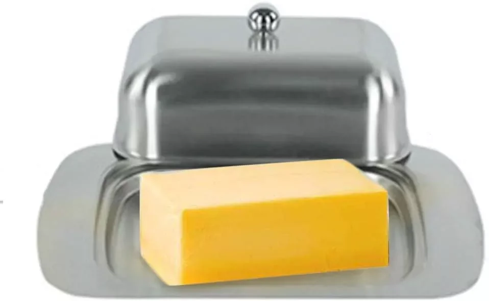 

NEW Dish, Stainless Steel Butter Dish with Lid - Solid Cheese/Butter Container - Butter Cheese Storage Box - Ideal Butter Kee