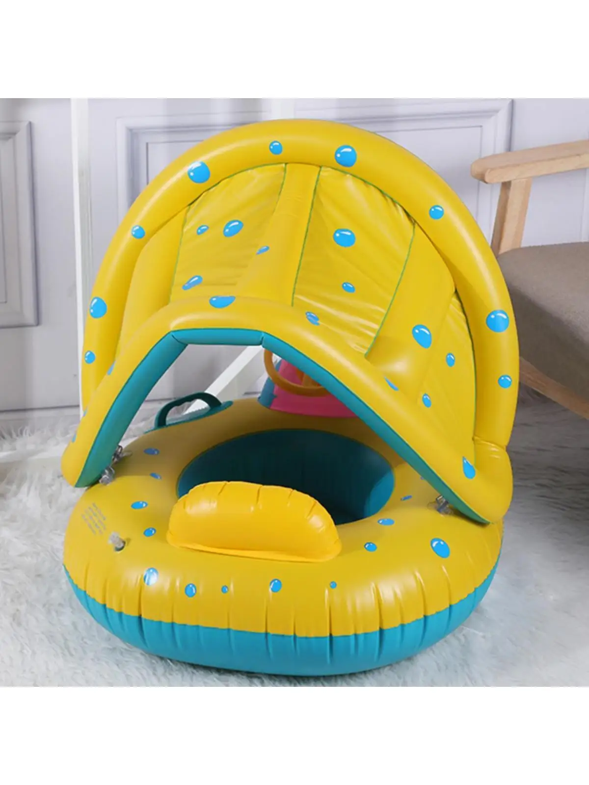 Надувная плавающая лодка для бассейна регулируемая защита от солнца топист