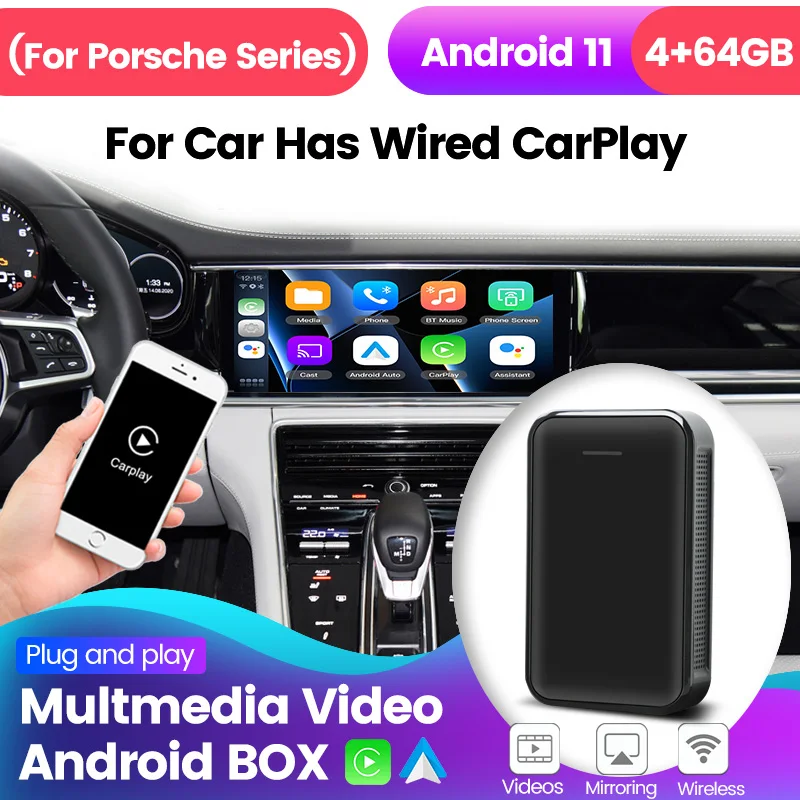 

MEKEDE 4+64G Android 11 GPS Car Multimedia For Porsche Macan Panamera 718 911 Cayenne 2018-2020 Wireless Carplay box Plug Play