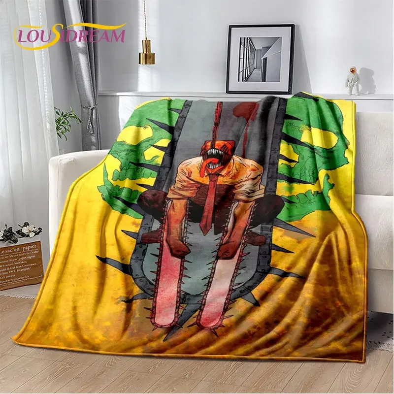 

Одеяло в стиле аниме «человек с бензопилой», фланелевое одеяло, покрывало для гостиной, спальни, кровати, дивана, покрывало для пикника