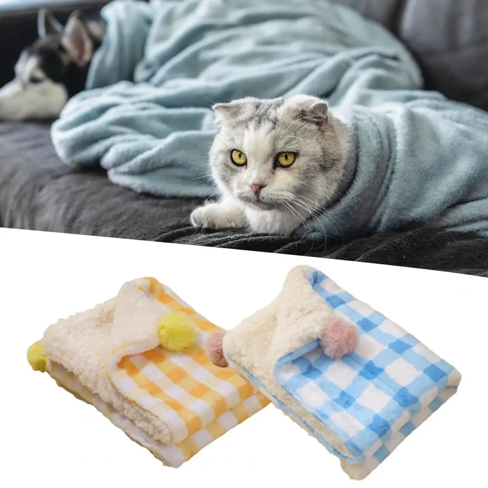 

Pet Sleeping Blanket Pretty Plaid Pattern Super Soft Lamb Fleece Pet Sleeping Blanket for Home Pet Dog Mat Pet Blanket