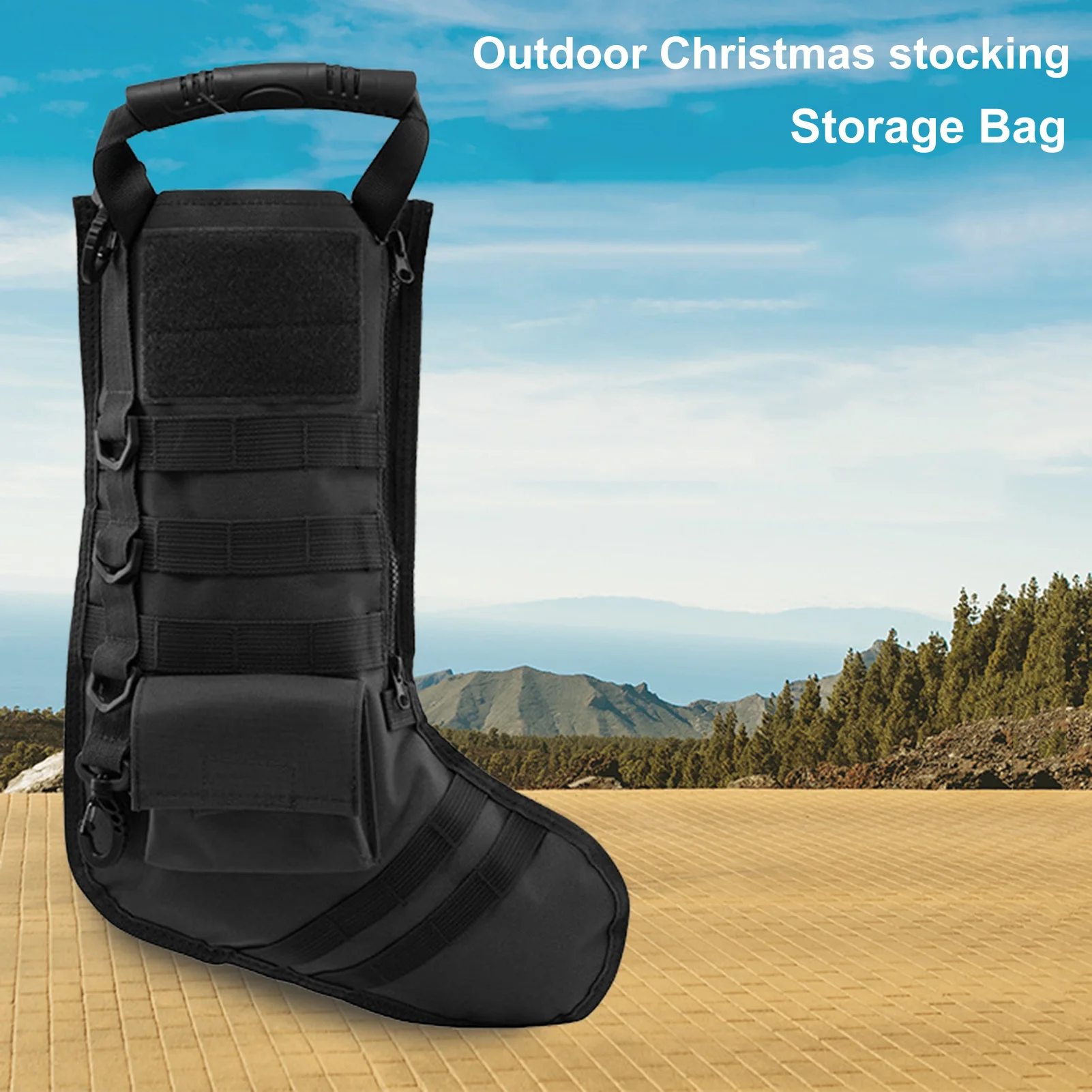 Тактические рождественские чулки камуфляжного цвета с гладкой молнией и