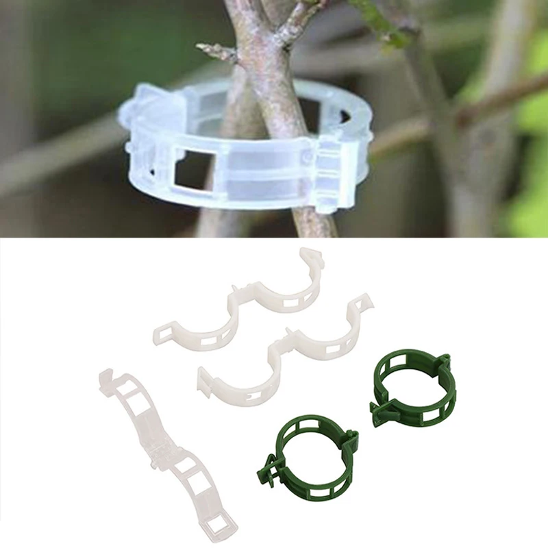 

50/100pc Plastic Trellis Tomato Clips Supports Connects Plants Vines Trellis Twine Cages Gardening Supplies For Vegetable Tomato