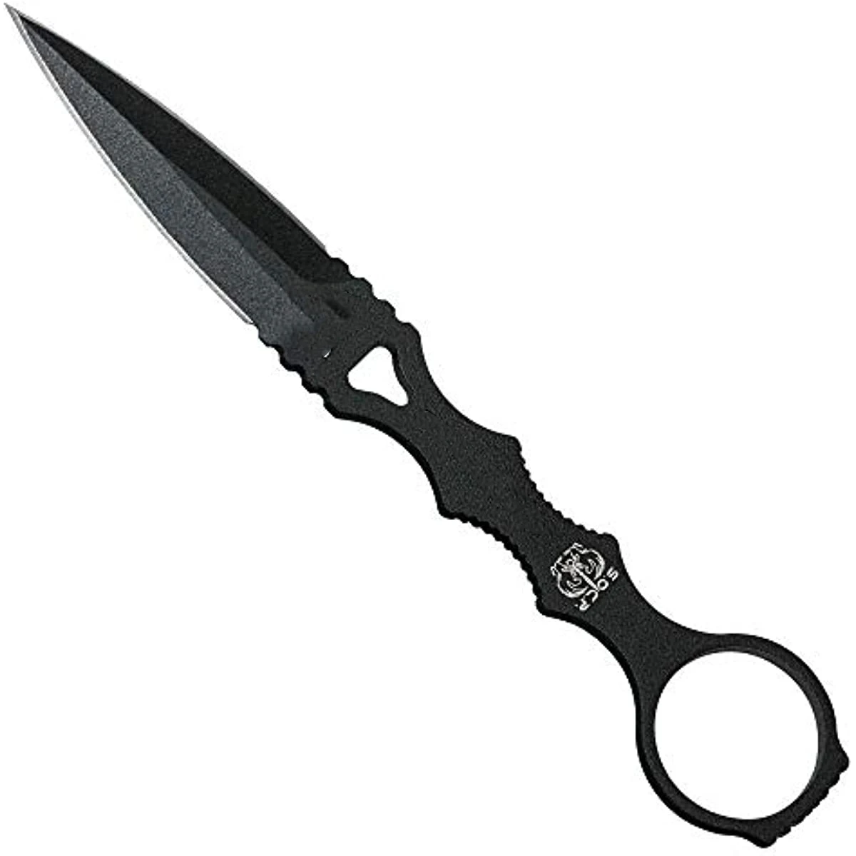 

BM176BK SOCP Dagger Knive with Black Sheath, Skelentonized Dagger, Plain Edge, Coated Finish, Black Handle,