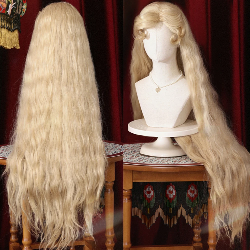 WEILAI королева принцесса стиль 39 дюймов длинные вьющиеся волосы золотые волнистые