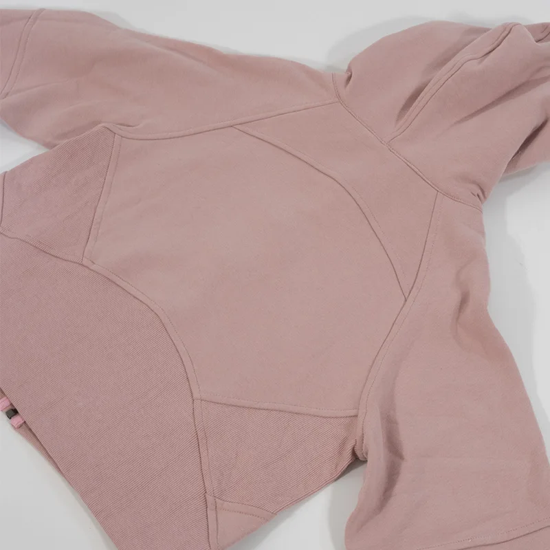 Luluwomen sports coat Autumn and winter velvet thickened loose casual short fitness yoga sweater warm fashion sports top