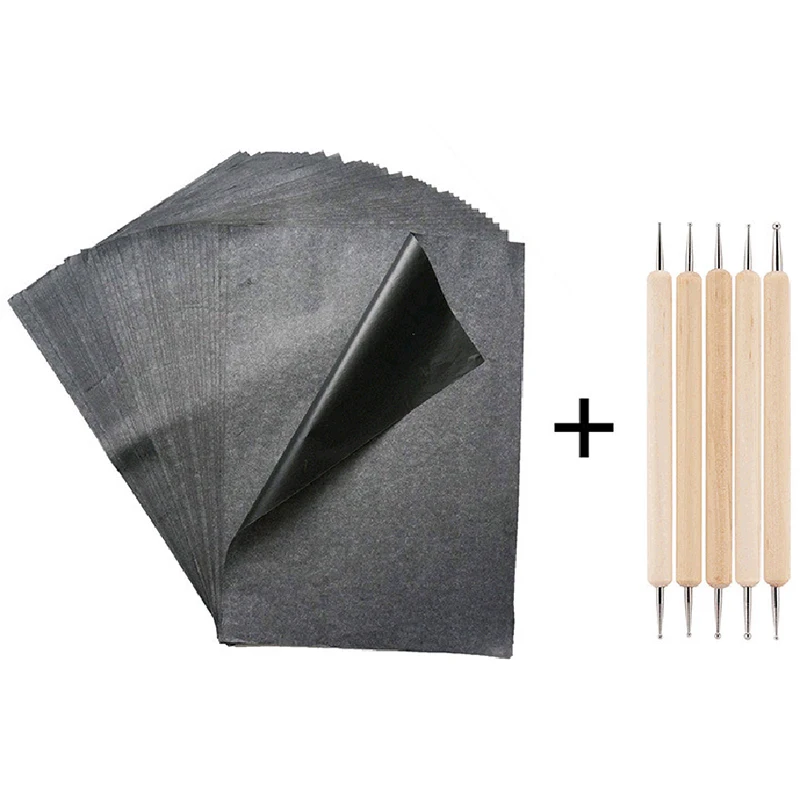 25Pcs Carbon Copy Paper for Tracing Transfer Graphite Painting Carbon Paper A3 Reusable for Wood Paper Canvas with Tool