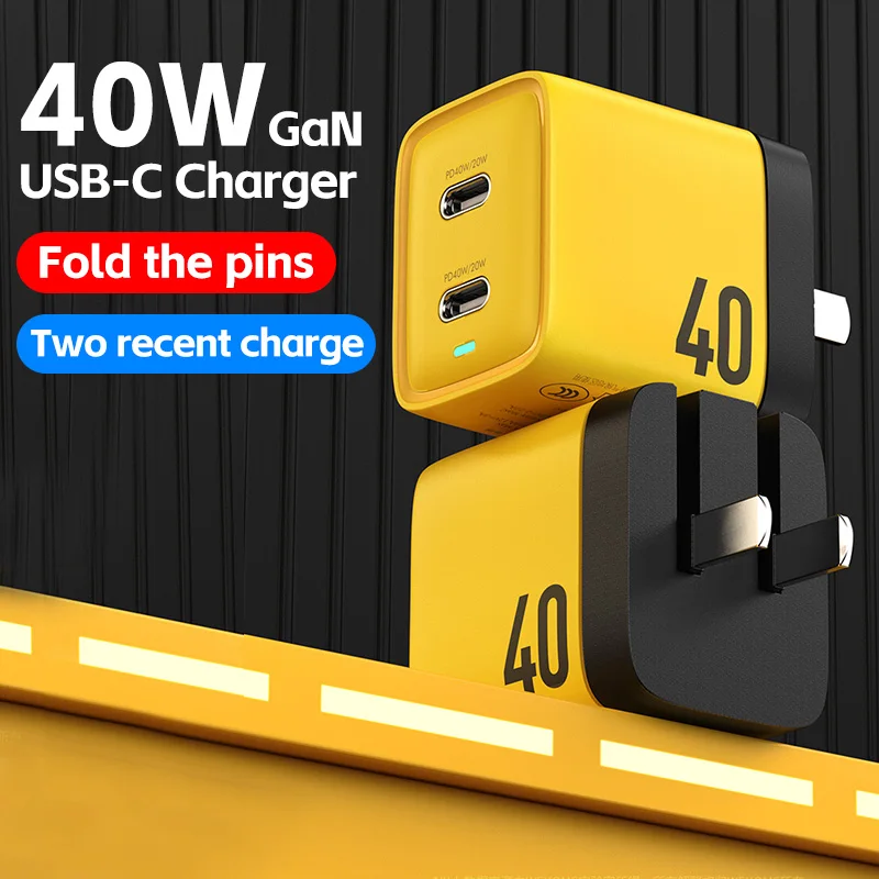 

WEKOME 40W GaN Phone USB C Chargers Quick Charge QC4.0+ 4.0 3.0 PD3.0 2.0 FCP SCP AFC PPS for Apple Samsung Huawei Xiaomi