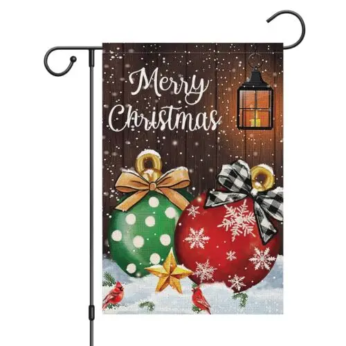 Луиза Маэлис С Рождеством Садовый Флаг Двусторонний Снежный Рождественский Шар