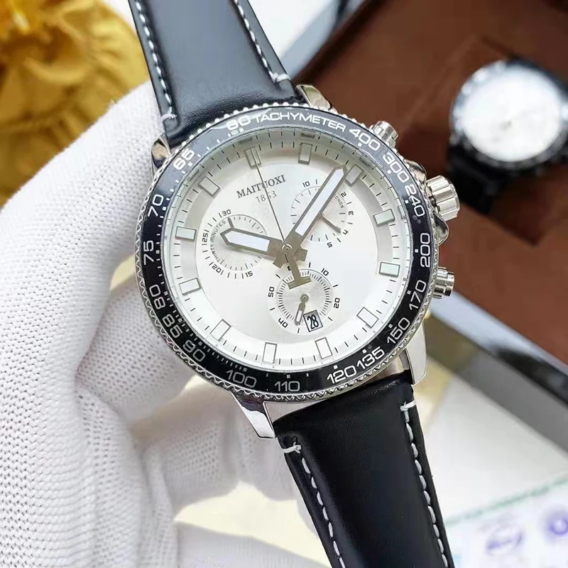 

Мужские Оригинальные Роскошные брендовые кварцевые часы 1853, мужские часы с кожаным ремешком, спортивные водонепроницаемые Модные наручные...