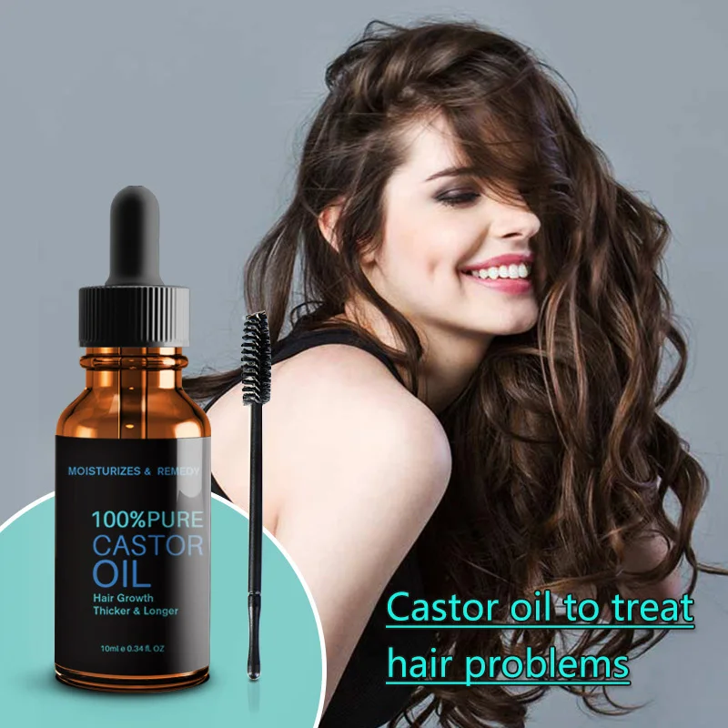 

Castor Oil Eyelash Nourishing Essential Oil With Brush To Stimulate Hair Growth Can Be Used For Eyelash Eyebrow And Growth Serum