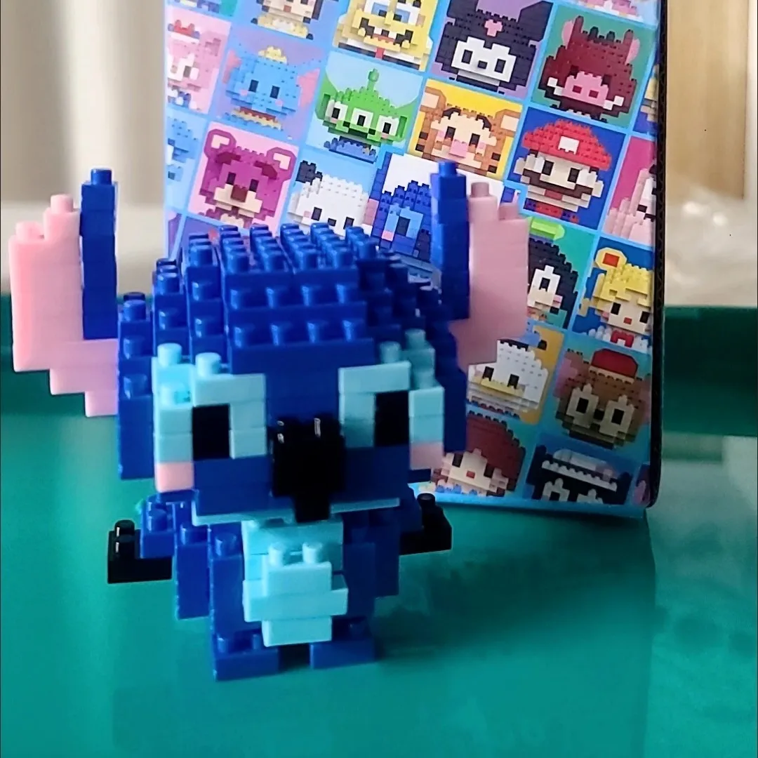

Disney Stitch Building Blocks Anime Kawaii Cartoon mini Action Children's Figures Blocks Bricks Assemble DIY Toys Gift for Kids