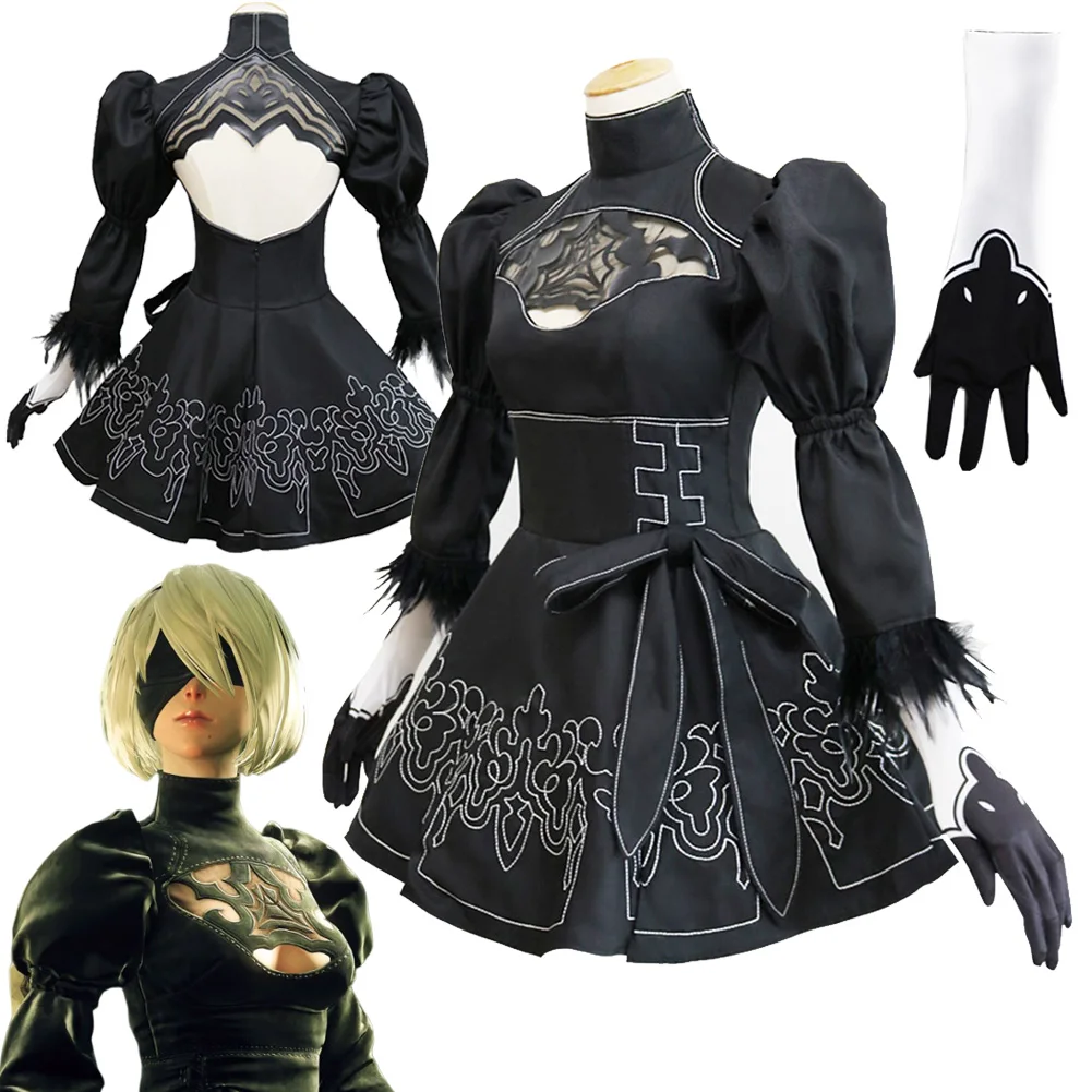 Фантазийный костюм YoRHa 2B для косплея Аниме игра нинейер рейнгония маскировка Eyemask
