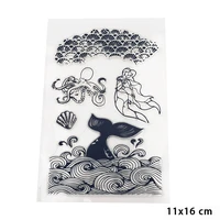 new arrival whale plant clear stamp for diy scrapbooking card fairy transparent rubber stamps making photo album crafts template