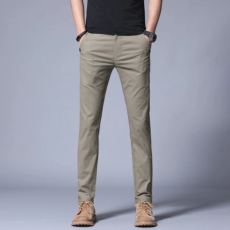 Мужские брюки-джоггеры из хлопка повседневные облегающие классические брюки