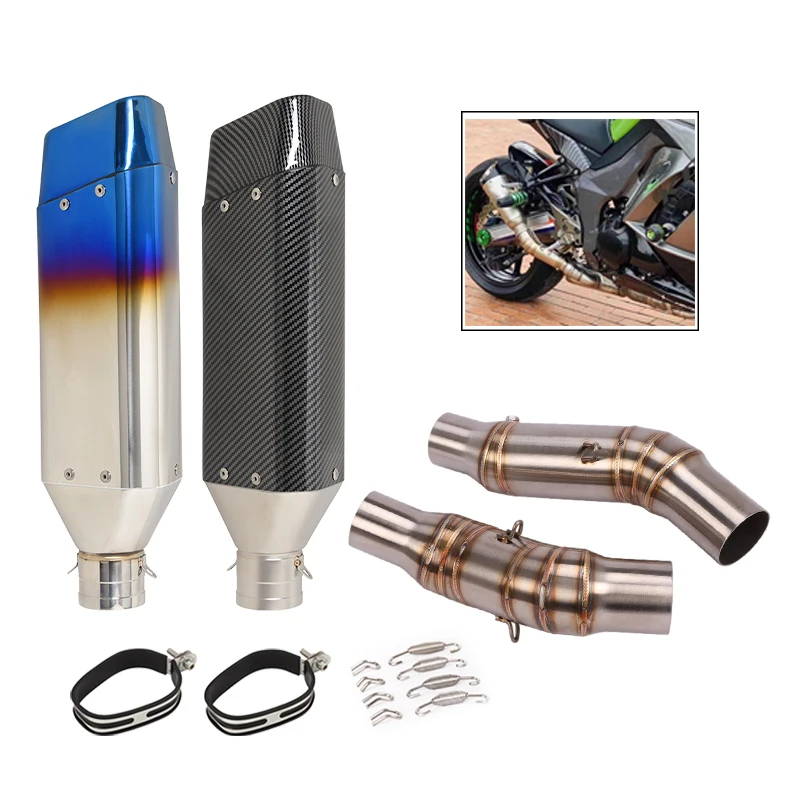 

Выхлопная система для мотоцикла Kawasaki Z1000 2010-2021 Z1000SX 2010-2019, левый и правый Средний глушитель для подключения трубы, глушитель глушителя