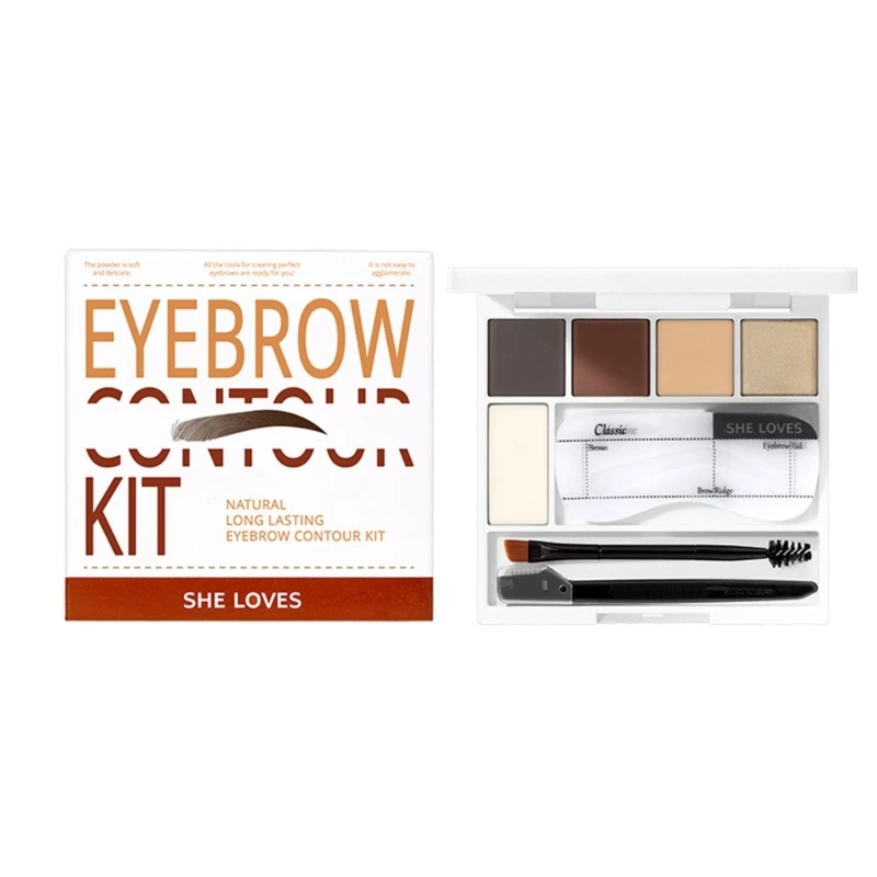 

Brow Contour Kit Eyebrow Makeup Palette Set Eyebrow Powder,Eyebrow Stencils,Spoolie/Brush-Duo,Eye Brow Wax,Highlighter