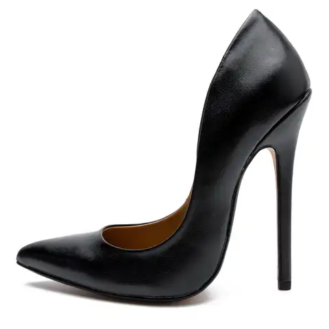 Туфли-лодочки женские на высоком каблуке, пикантные туфли-лодочки, заостренный носок, туфли-лодочки, матовые, черные, большие размеры 45 48, 2022