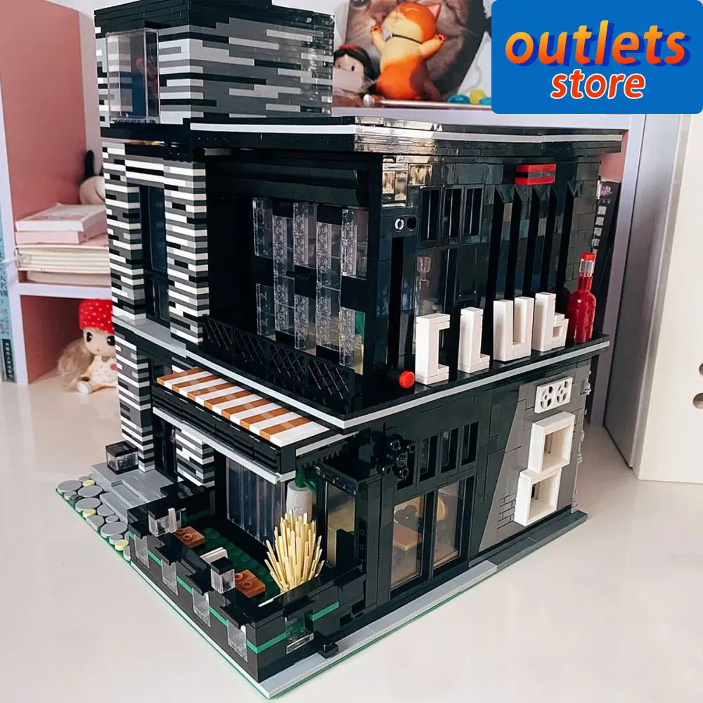 

86008 Creative Expert Street View Club Bar with Light Moc 53084 Modular House Building Blocks Model Bricks Boys Toys 3622PCS