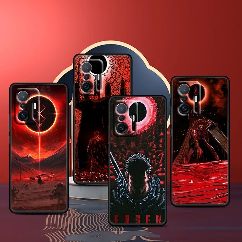 

Hot Anime Berserk Guts For Xiaomi MI 11 11T 10T Pro Lite Youth Ultra CC9 9 8 Pro A3 5G Soft Black Phone Coque Fundas