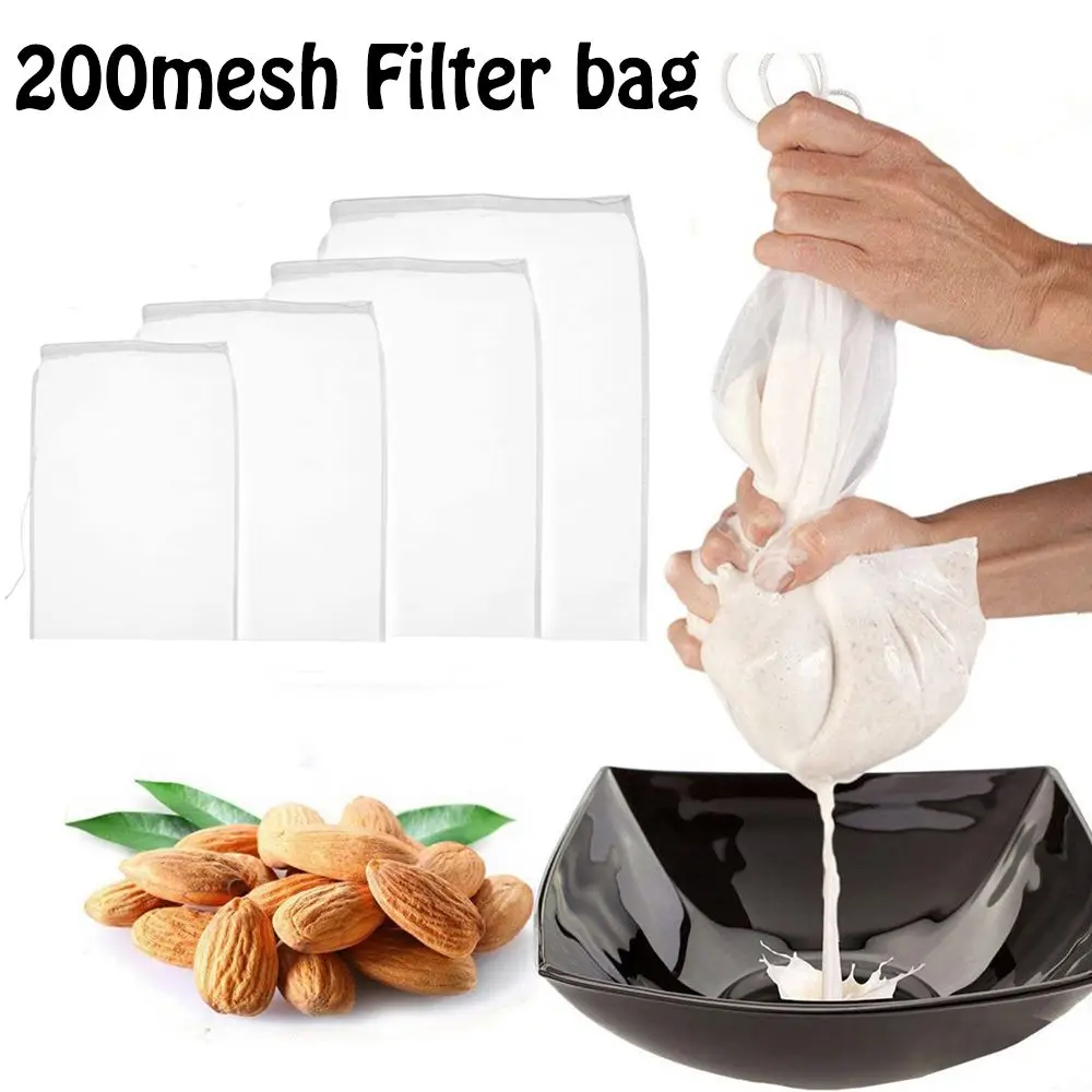 

200mesh Commercial Food Special Colander Cooking Nylon Fine Mesh Nut Milk Bag Coffee Filter Cheese cloth