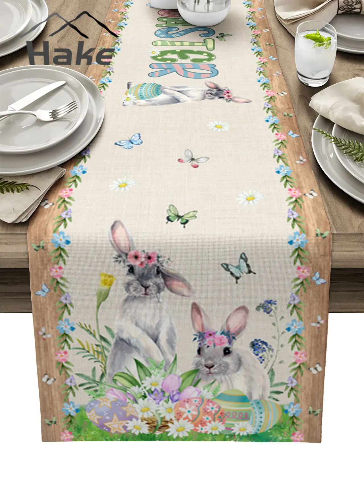 

Пасхальное яйцо в виде зайчика, планшетофон для украшения пасхального стола, свадебная Праздничная скатерть из хлопка и льна