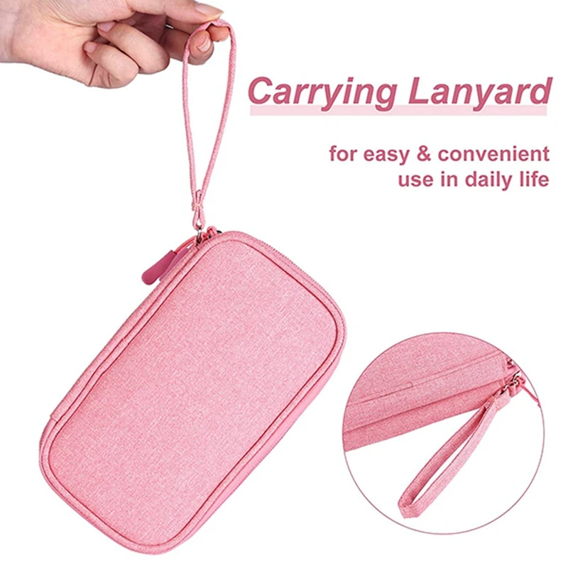 

Electronics Accessories Organizer Pouch Bag, for Power Adapter/Charger/Cables/Pens, Designed for School Girls(Pink)