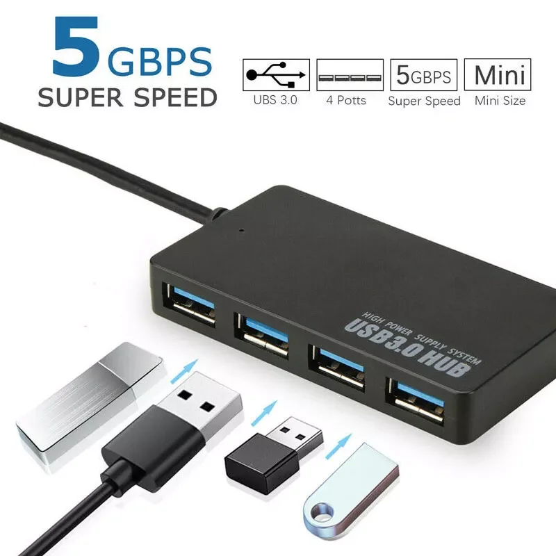 

Ультратонкий USB 3,0, 4 порта, быстрая скорость, 5 Гбит/с
