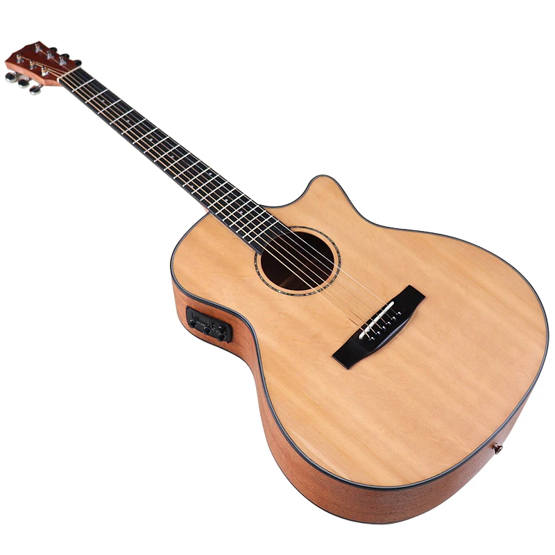 

High grade acoustic guitar 12 string orange color full size 41 inch folk guitar high glossy full size spruce wood top