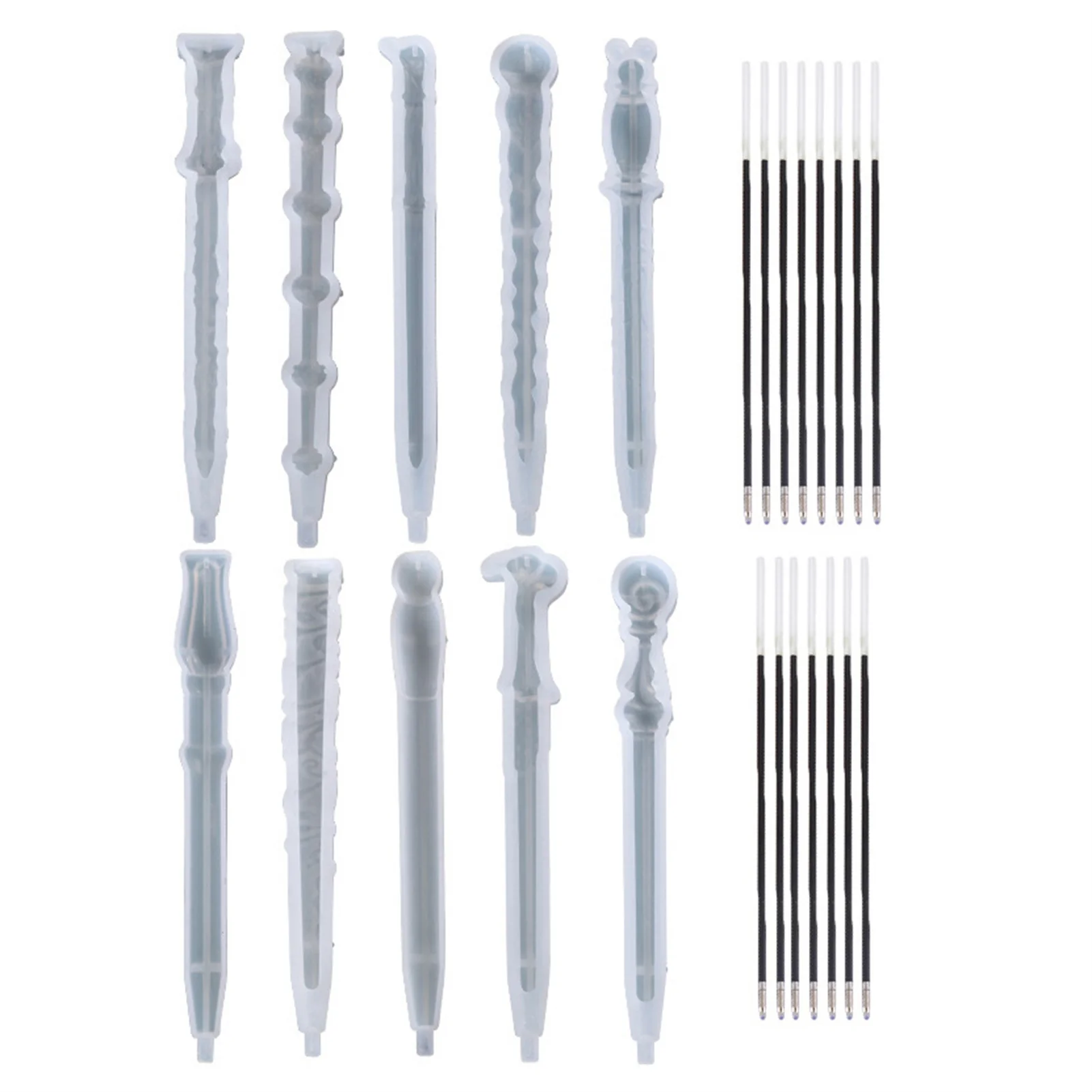 

Ballpoint Pen Silicone Mold 10 Pcs Pen Shape Resin Molds DIY Epoxy Casting Molds Ballpoint Pen Molds With 15Pcs Ballpoint Pen