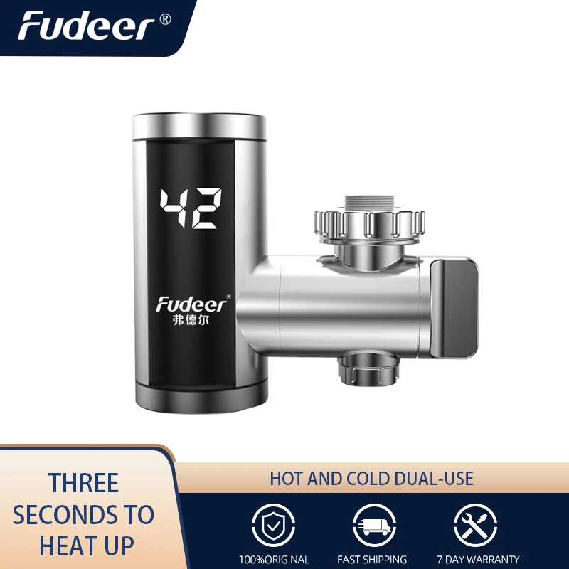 

Fudeer Tankless Water Heater Faucet 220V 3000W Instantaneous Water Heater for Kitchen Faucets All Stainless Steel Cold & Hot Tap