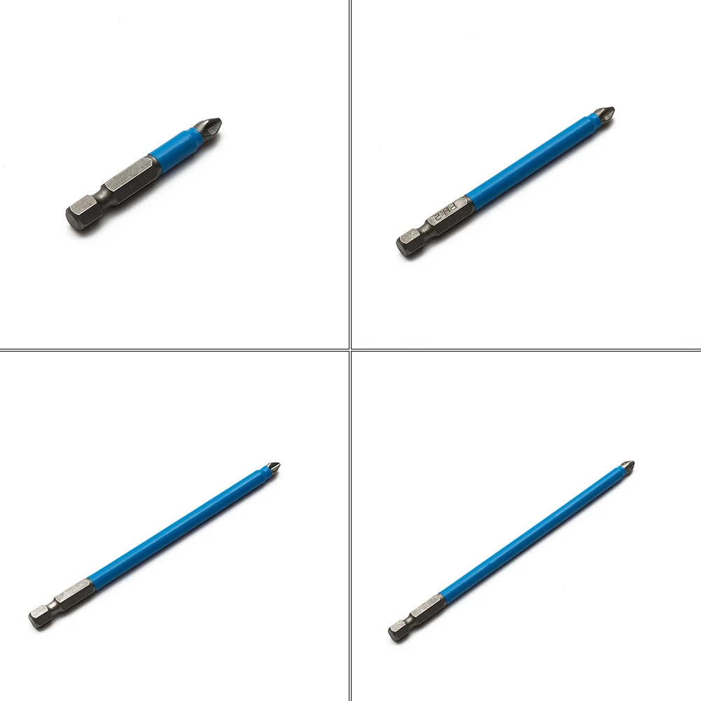 

4 Нескользящие 1,5-дюймовые магнитные насадки PH2 с шестигранной ручкой, Нескользящие насадки для электрической отвертки, 50 мм/90 мм/1/4 мм/127 мм
