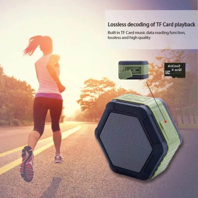 

Mini Outdoor Portable Speaker Bluetooth-Compatible Waterproof and Dustproof Hexagonal Speaker TF Card USB Subwoofer MP3 Music