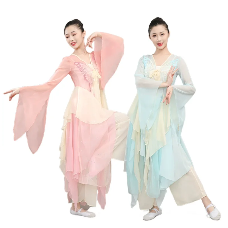 

Classic dance dress women's training dress body dress body charm elegant fairy gas gauze dress Dance in China ancient style