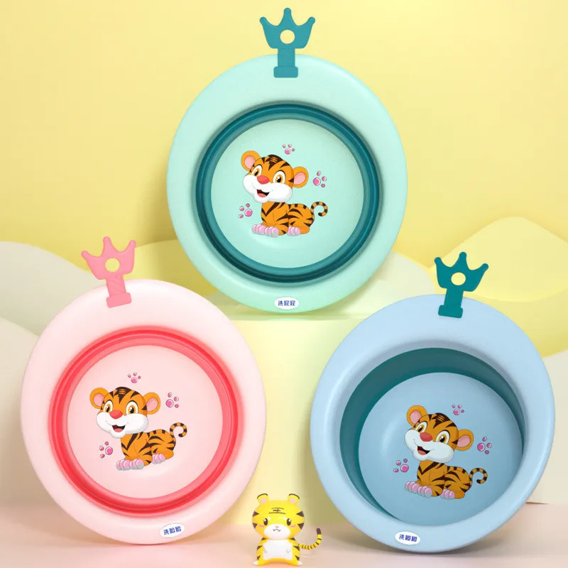 

Foldable Washbasin Is Convenient To Carry and Distinguish Children Washbasin, Household Cartoon Baby Thickened Plastic Basin