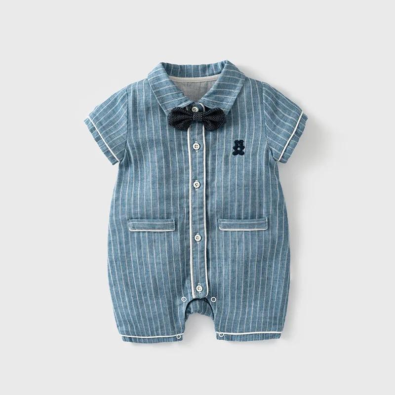 

Комбинезоны для мальчиков, летние детские комбинезоны, боди с коротким рукавом для новорожденных, официальная одежда для джентльмена, комб...