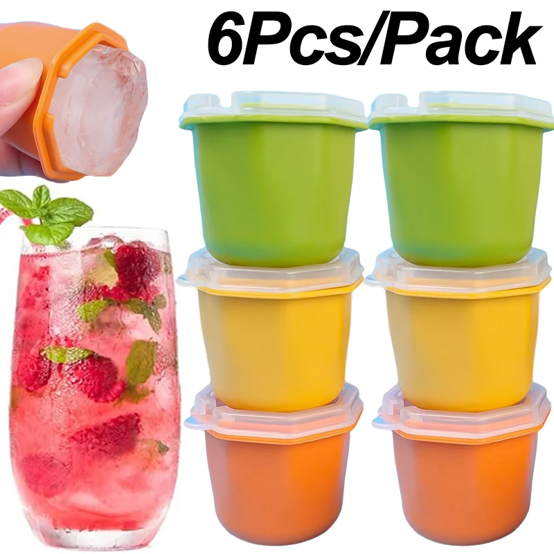 

6Pcs Ice Cube Mold Kitchen Gadgets Ice Block Maker for Cocktail Whiskey Juice Drinks DIY Ice Cubes Molds Bar Tools Accessories