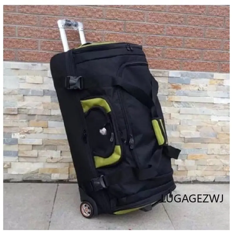 

Foldable Oxford large capacity Rolling Luggage Shoulders backpack Trolley Women Multifunction Suitcase Wheels Trunk Moving bag