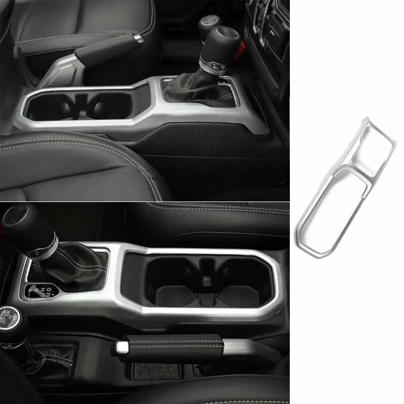 

For Jeep Wrangler JL 2018-2020 ABS Silver Middle Console Gear Shift Frame Trim