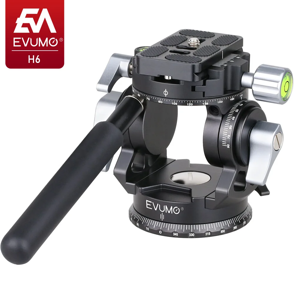 Hollow Panoramic Tripod Head with Arca Swiss Quick Release Plate CNC 2 Way Video Hydralic Fluid Head for Dslr Camera Tripod