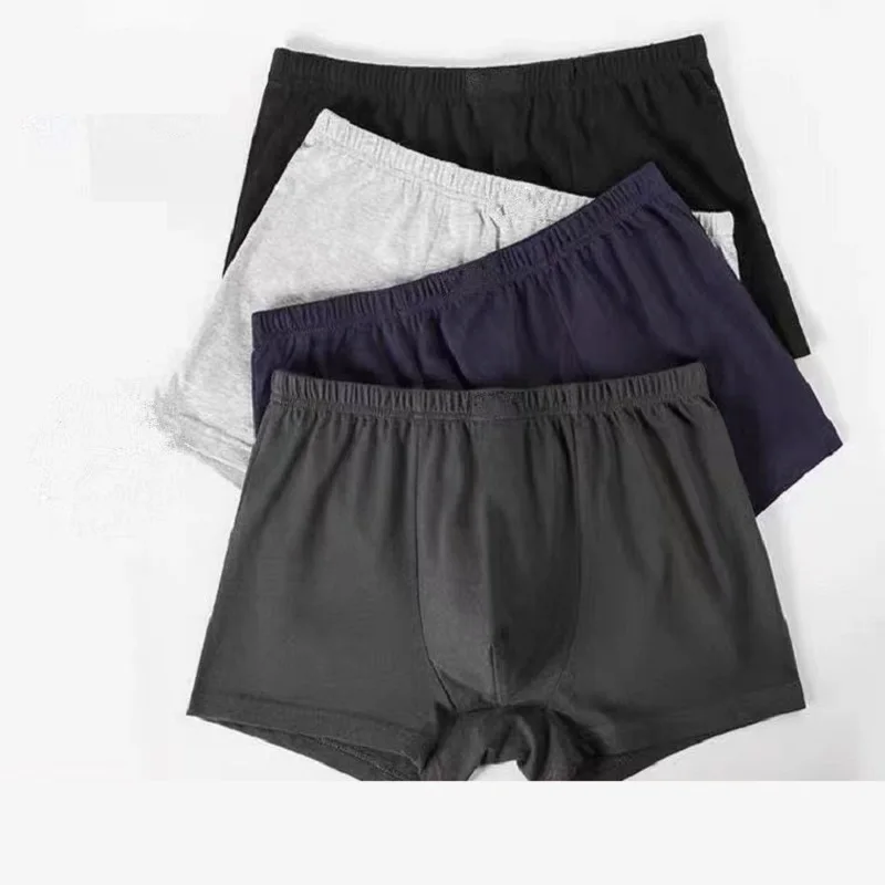 5pcs/Lot Pure Cotton Men's Underwear Mid-rise Boxer Shorts Middle Aged Plus Size High Quality Male Underpants Men Panties