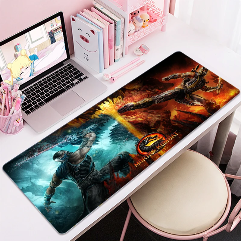 

xl Mortal Kombat Mouse Pad Anime Computer Laptop Gaming Accessories Mausepad Large Mousepad Keyboard Gamers Decoracion Desk Mat