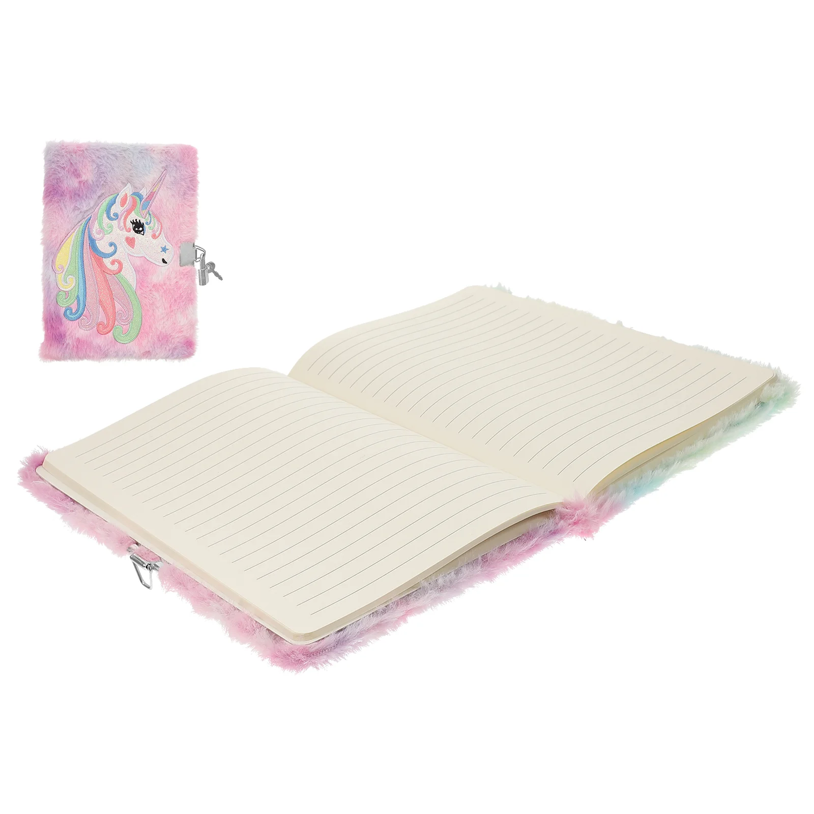 

Plush Dairy Cartoon Notebook Unicorn Cover Dairy Girl Notebook Lockable Notebook