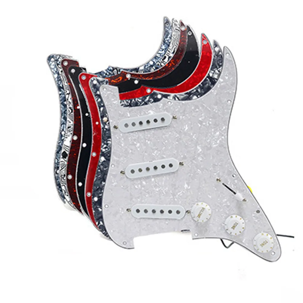 

Single Coil SSS Electric Guitar Pickguard Guitar Pickup Set For ST Pickguard 3 Ply Guitar Pickups Set Music Instruments Parts