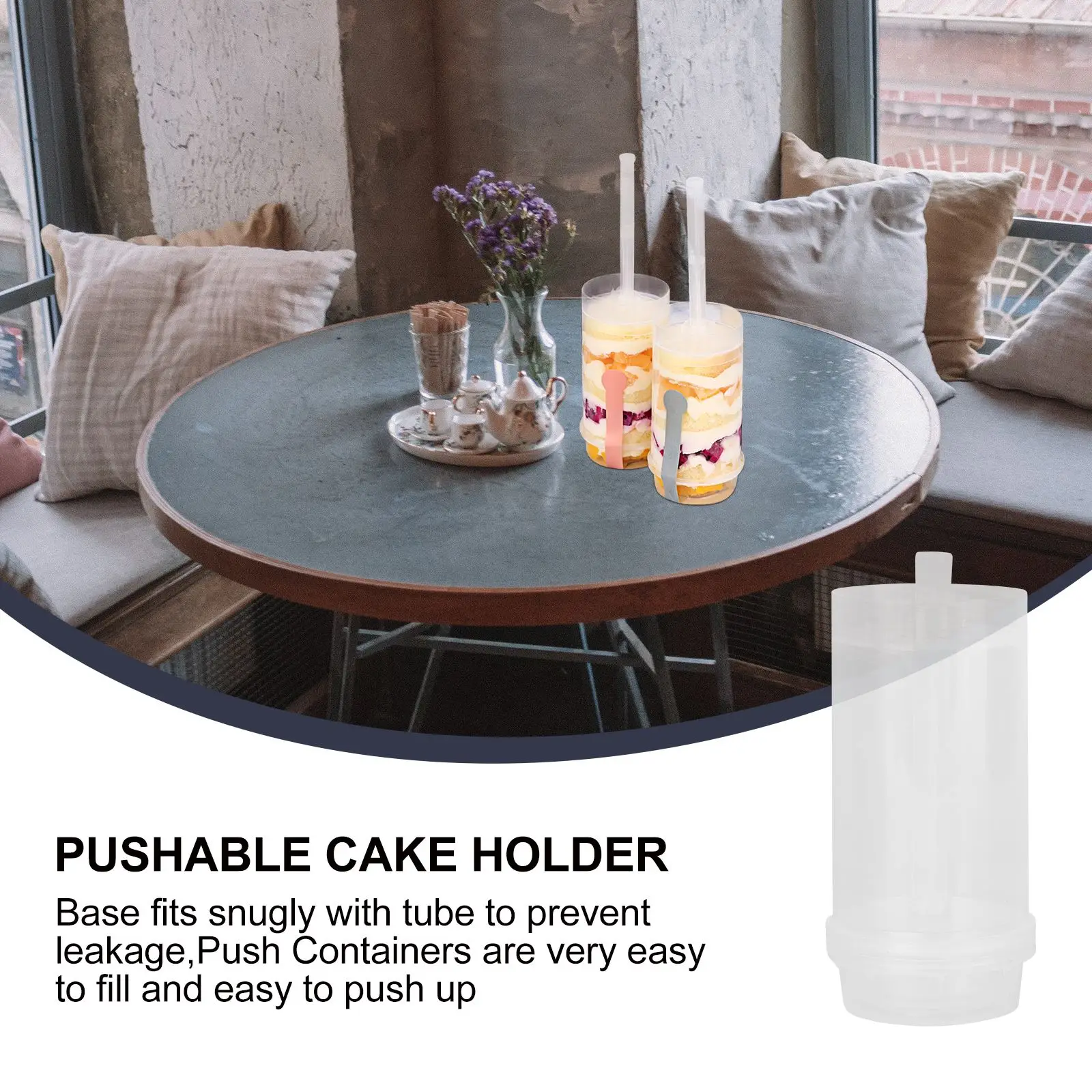 

40pcs Pushable Cake Holders Diy Push Cake Mold Cylinder Shaped Cake Pusher Push Pops Plastic Containers with Lids