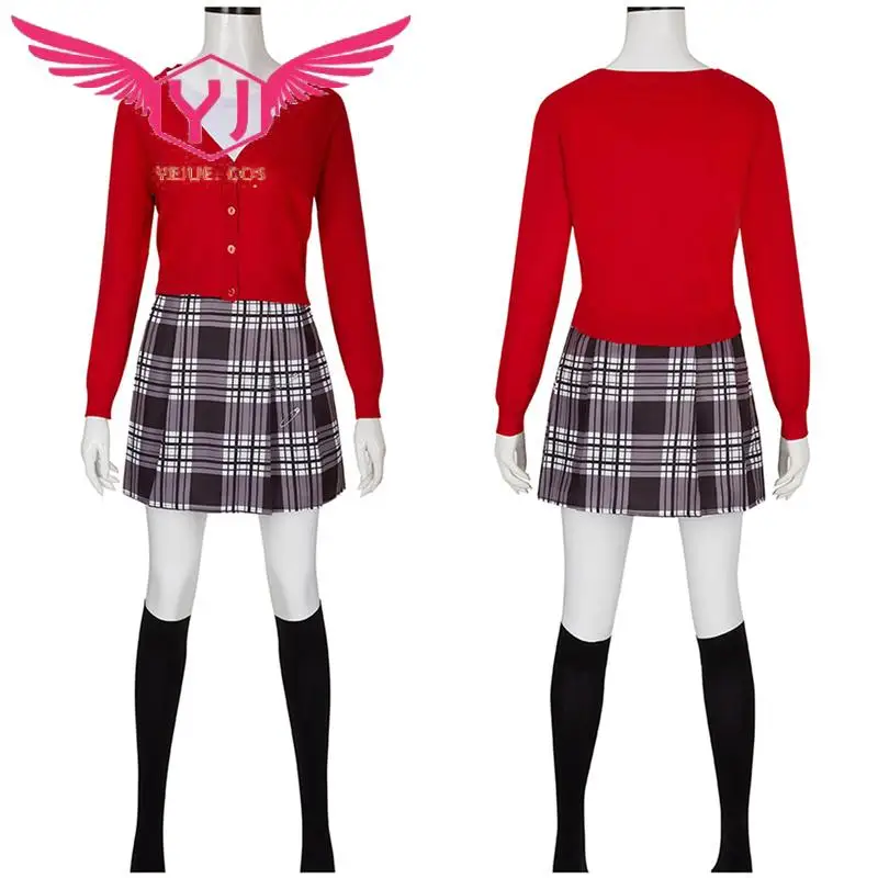Movie Clueless Cher Horowitz Dion Dress Suit School Uniform College Jacket Skirt Woman Outfits Halloween Cosplay Costume images - 6