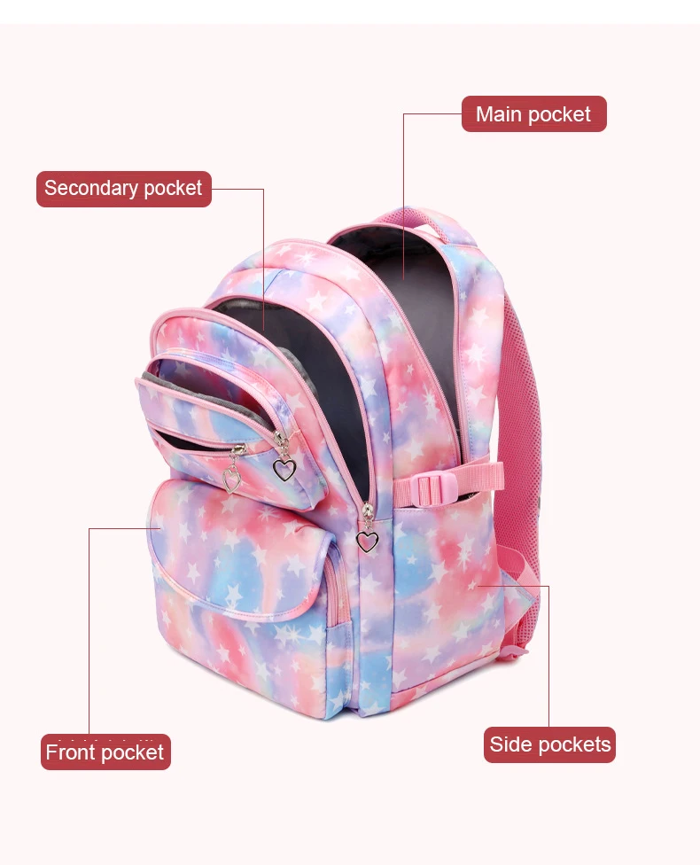 Fashion Backpack for Kids Girls School Backpacks with Lunch Box Teens Girls Bookbags Set Children's Waterproof Schoolbag